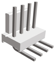 Złącze szpilkowe 4-pinowe MTA-100 raster: 2.54 mm Kąt prosty 1-rzędowe TE Connectivity Otwór przelotowy 250 V Bez osłony