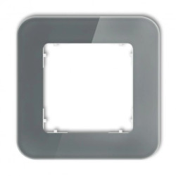ICON Ramka uniwersalna pojedyncza zaokrąglona - efekt szkła (ramka: grafitowa spód: biały) 28-0-IRSZ-1