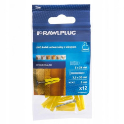 Kołek uniwersalny UNO 5x24mm z wkrętem / 12szt