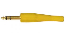 Wtyk jack 6.3mm stereo duży żółty złoty