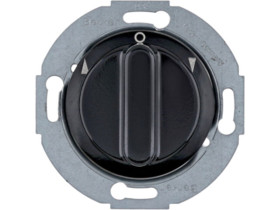 Serie 1930/Glas Wyłącznik żaluzjowy obrotowy z elementem centralnym i pokrętłem czarny 381113 HAGER