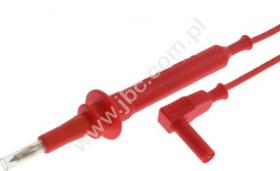 4949-IEC-120-RT Przewód SIL 1,0mm2, 1,2m, sonda/wt.kąt.4mm, czerwony, ELECTRO-PJP, 4949IEC120RT