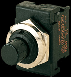 01841.1201-03 Push button, 1-pole, N/O, round, black