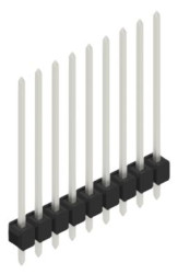 Pin header, 9 pole, pitch 2.54 mm, straight, black, 10048872