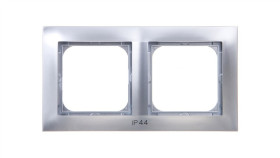 Impresja Ramka Podwójna Do Łączników Ip44 Srebrna Rh-2Y/18