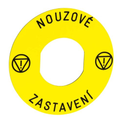 Etykieta do przycisku awaryjnego zatrzymania 60mm żółta ZBY9T30