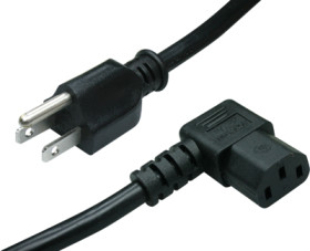 Device connection cable, North America, plug type B, straight on C13 socket, angled, SJT 3 x AWG 16, black, 5 m, 498G-SJT3X16AWG