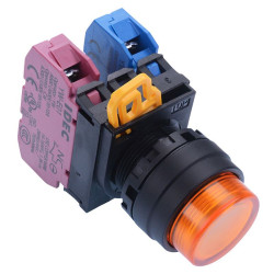 YW1L-A2E11Q0A Amber 22mm Maintained Push Button Switch 1NO-2NC IP65 IDEC