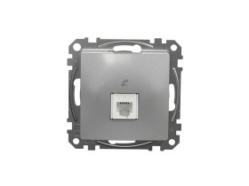 SEDNA DESIGN & ELEMENTS Gniazdo telefoniczne RJ11 srebrne aluminium SDD113491 SCHNEIDER ELECTRIC