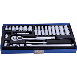 BlueSpot Tools 1531 1/4in Metric Socket Set, 24 Piece