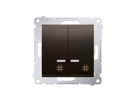 SIMON 54 Wyłącznik krzyżowy podwójny podświetlany 10AX 250 V szybkozłącza brąz mat DW7/2L.01/46 KONTAKT SIMON