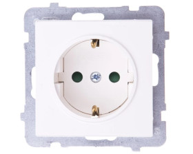 SONATA Gniazdo pojedyncze z/u Schuko z przesłonami ecru GP-1RSP/m/27