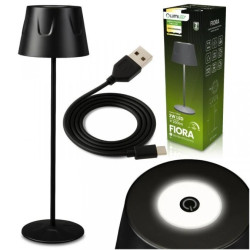 Lampa Ogrodowa LED Stojąca Ozdobna Stołowa Nocna USB Ściemnialna Dotykowa Czarna FIORA LUMILED