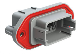 Złącze samochodowe 12-pinowe Amphenol Industrial 2-rzędowe Żeński 13A AT04 Montaż na kołnierzu Połączenie zagniatane