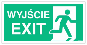 ZNAK - AC075 Wyjście / EXIT prawostronne 80 x 40 cm KS - Folia podłogowa foto.