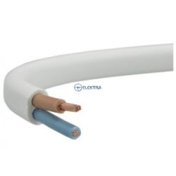 przewód elektryczny 2x0,75mm OMYp biały płaski linka 1metr