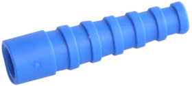 Cable grommet, cable Ø 4.6 to 5.4 mm, RG-58C/U, 0.6/2.8-4.7, L 44.5 mm, plastic, blue, 100001211