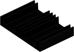 Extruded heatsink, (L x W x H) 75 x 105 x 19 mm, 3 to 1.1 K/W, black anodized, 10021088