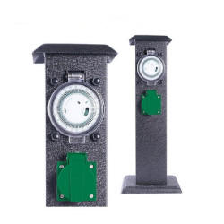 Słupek ogrodowy 2 gniazda z programatorem mechanicznym SO-04 OG/0008