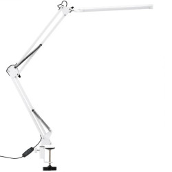 Lampka Biurkowa Kreślarska Stołowa LED 8W CCT USB Ściemnialna COSMI Biała z uchwytem Lumiled