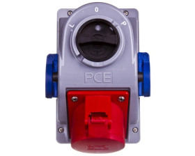 Gniazdo stałe z wyłącznikiem L-0-P 32A 5P 400V + 2x 2P+Z 230V IP44 COMBO-POL 960625421W