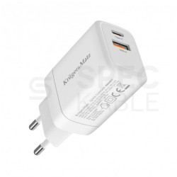Ładowarka sieciowa GaN 1x USB typ-A Quick Charge 3.0 + 1x USB typ-C Power Delivery 3.0 [45W]