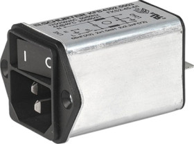 IEC plug C14, 50 to 60 Hz, 2 A, 250 VAC, 4 mH, faston plug 6.3 mm, 4302.5002