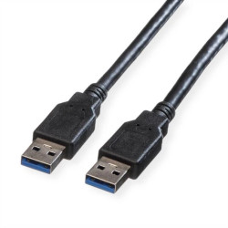Kabel ROLINE USB 3.2 Gen 1, typ A-A, czarny, 3 m