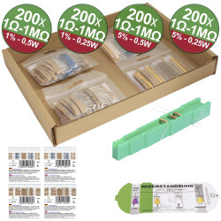 Quadrios 23P131 Carbon Film Resistor Set Metal/Carbon Axial Lead 800 pcs