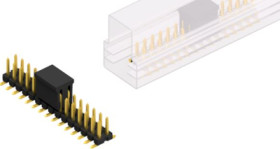 Pin header, 30 pole, pitch 2.54 mm, angled, black, SLLP6SMD05130GBSMPS