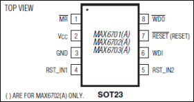 Low-Voltage, SOT23, µP Supervisors with Power-Fail In/Out, Manual Reset, and Watchdog Timer