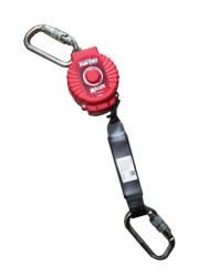 Zabezpieczenie przed upadkiem, Nylon, 2m, Podwójny, Stal