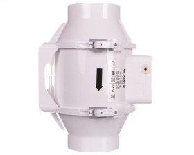 Wentylator kanałowy fi 100 230V 33W 187m3/h 36dB o przepływie mieszanym TT100