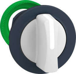 Toggle switch, 3 positions, unlit, latching, waistband round, white, front ring gray, 45°, mounting Ø 30.5 mm, ZB5FD501