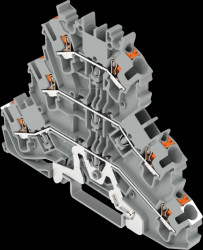 2202-3228 Three-tier through-type terminal block, Ø 0.25 - 2.5 mm, shieldi