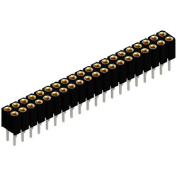 Socket header, 40 pole, pitch 2 mm, straight, black, BLY 2 40