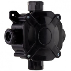 Puszka instalacyjna z dławikami PG16 natynkowa 75x75x33mm hermetyczna IP67 ze złączkami czarna