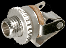 Jack socket, 3.5 mm mono, central mounting