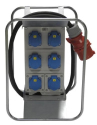 Rozdzielnica budowlana elCARRY-R C32-0006 IP44 w ramie, 2m H07RN-F 5G4 z wtyczką CEE 32A-5P, 6x gniazdo GK 230V 16A 46381220