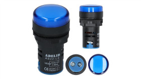 Lampka Kontrolna Sterownicza Niebieska Led Fi:22 24V