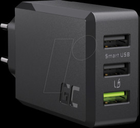 CHARGC03 USB charger, 30 W, 3x USB-A, black