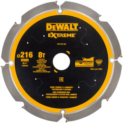 DEWALT DT1473-QZ Extreme PCD Fibre Cement Saw Blade 216 x 30mm x 8T