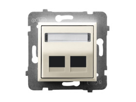 ARIA Obudowa gniazda podwójnego typu Keystone skośna ecru GPK-2US/p/27 OSPEL