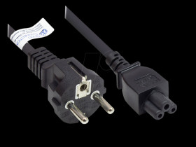 P0005-S030 power cord type E+F CEE 7/7 to C5 , black, 0,75 mm², 3 m