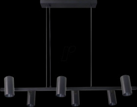 ELED300220 LED pendant light fixture, black, ALU, six lamps, GU10 lamp hold