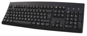 Klawiatura przewodowa, kolor: Czarny, PS/2, USB, QWERTY (Hiszpania), Ceratech