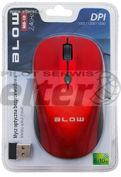 Mysz optyczna bezprzew. BLOW MB-10 czerwona