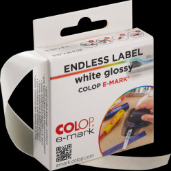 155361 e-mark® endless label ribbon, glossy white, 14 mm x 8 m