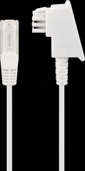 60664 DSL / VDSL telephone cable, TAE-F plug &gt; RJ45 plug, white, 0.