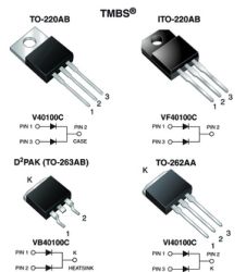 VF40100C-E3 Dual High Voltage Trench MOS barrier Schottky Rectifier Ultra Low VF = 0.38 V at IF = 5 A